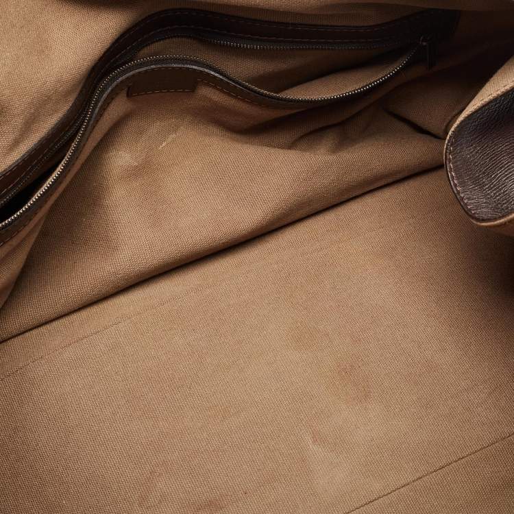 Pre Owned Louis Vuitton Dark Brown Utah Leather Comanche Duffle Bag