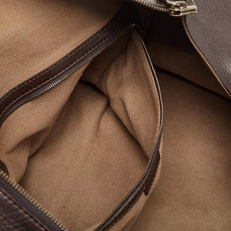 Pre Owned Louis Vuitton Dark Brown Utah Leather Comanche Duffle Bag