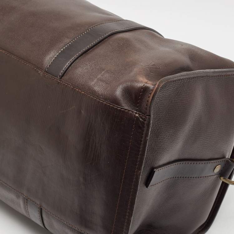 Pre Owned Louis Vuitton Dark Brown Utah Leather Comanche Duffle Bag