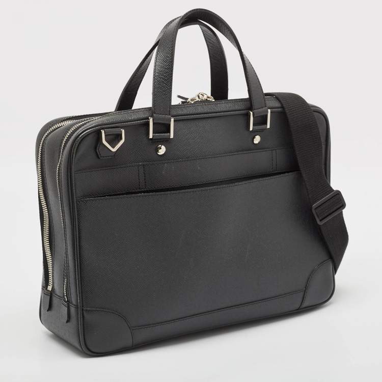 Pre Owned Louis Vuitton Black Taiga Leather Alexander Briefcase