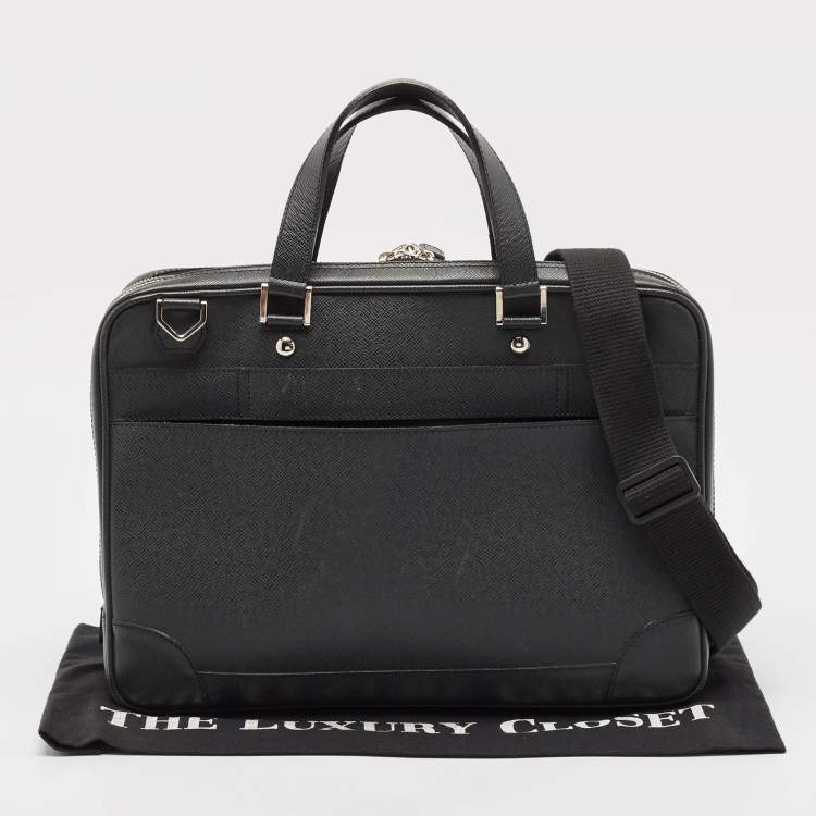 Pre Owned Louis Vuitton Black Taiga Leather Alexander Briefcase