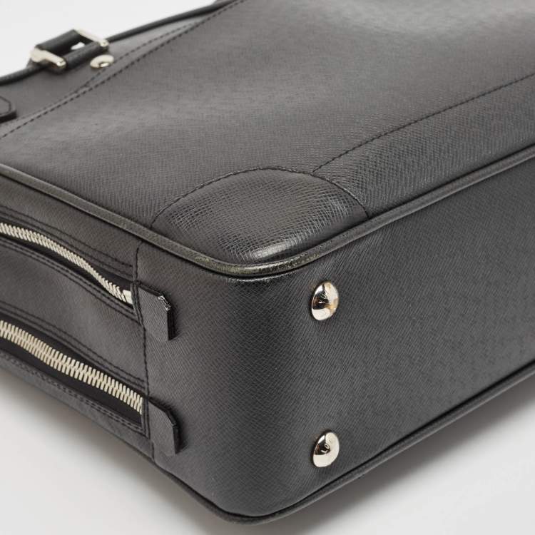 Pre Owned Louis Vuitton Black Taiga Leather Alexander Briefcase