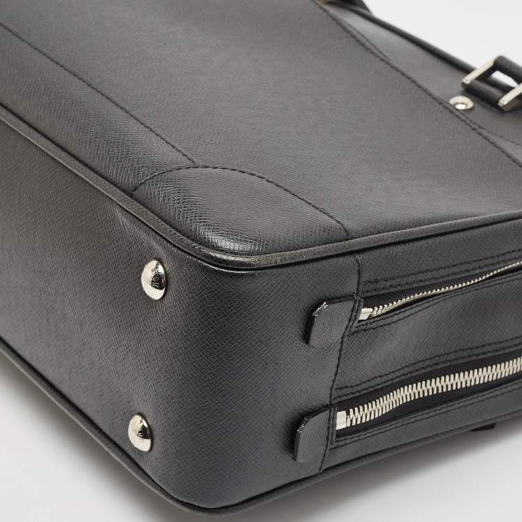 Pre Owned Louis Vuitton Black Taiga Leather Alexander Briefcase