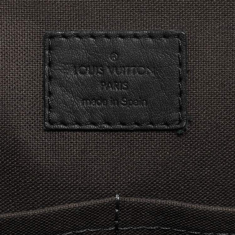 Pre Owned Louis Vuitton Black Damier Infini Leather Porte Documents Voyage PM Bag