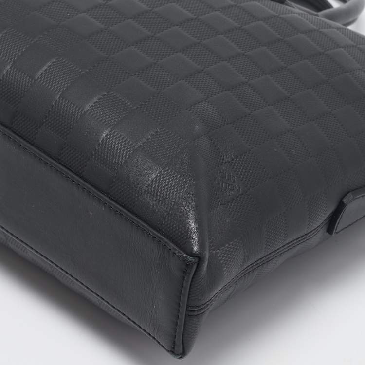 Pre Owned Louis Vuitton Black Damier Infini Leather Porte Documents Voyage PM Bag