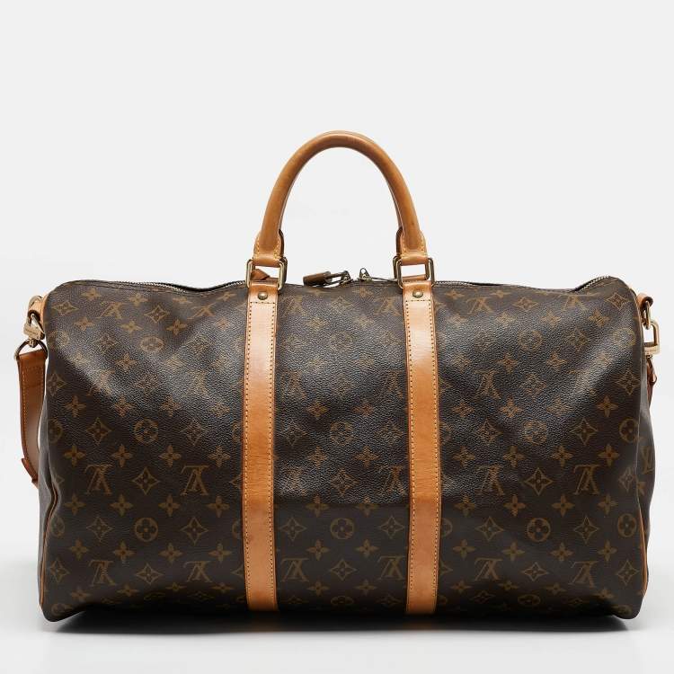 Pre Owned Louis Vuitton Monogram Canvas Keepall Bandouliere 50 Bag