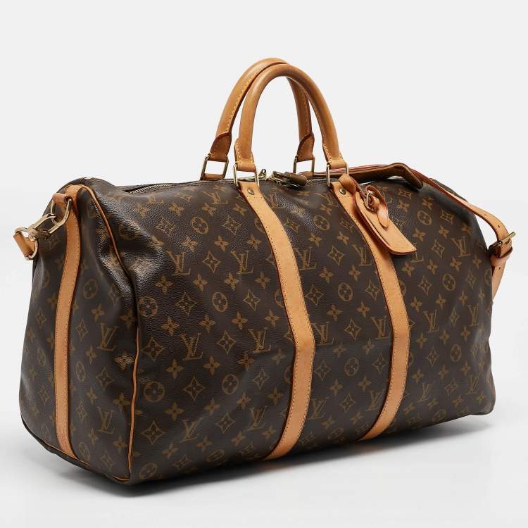 Pre Owned Louis Vuitton Monogram Canvas Keepall Bandouliere 50 Bag