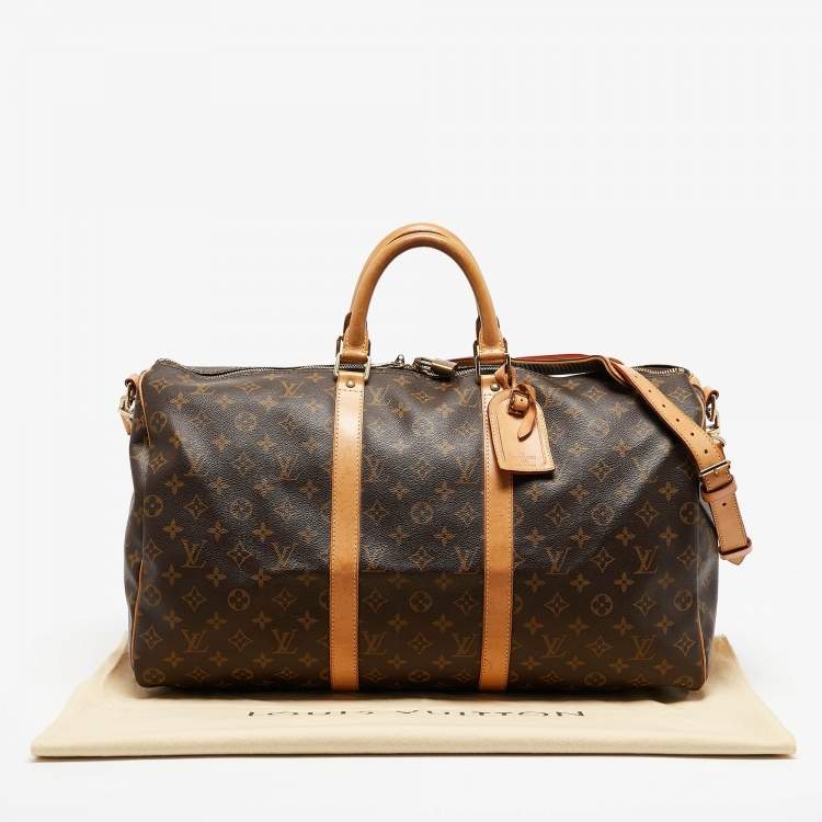 Pre Owned Louis Vuitton Monogram Canvas Keepall Bandouliere 50 Bag