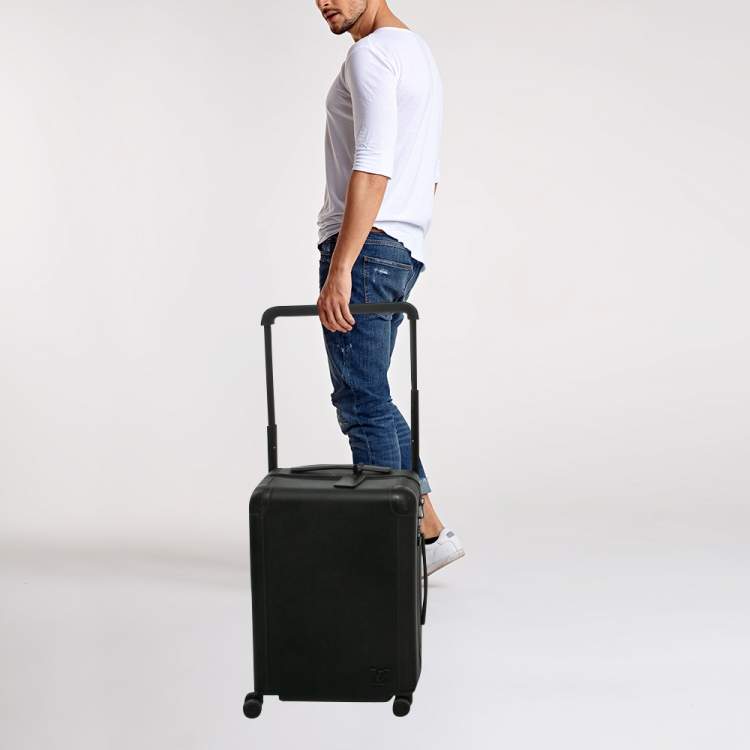 Pre Owned Louis Vuitton Black Taurillon Leather Horizon 55 Suitcase