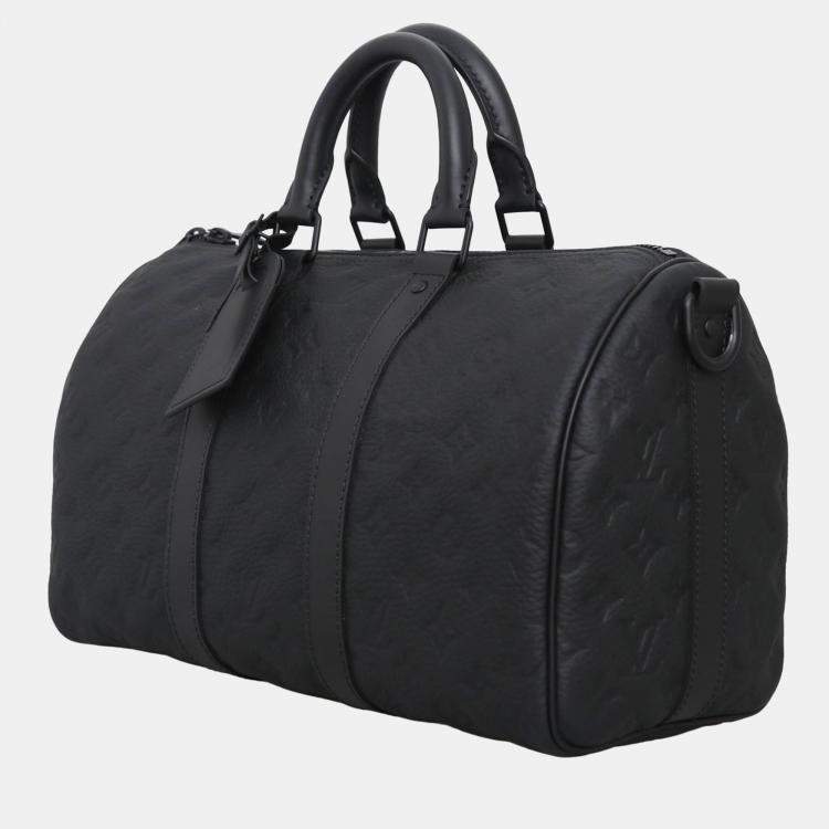 Pre Owned Louis Black Vuitton Monogram Taurillon Keepall Bandouliere 35 Bag