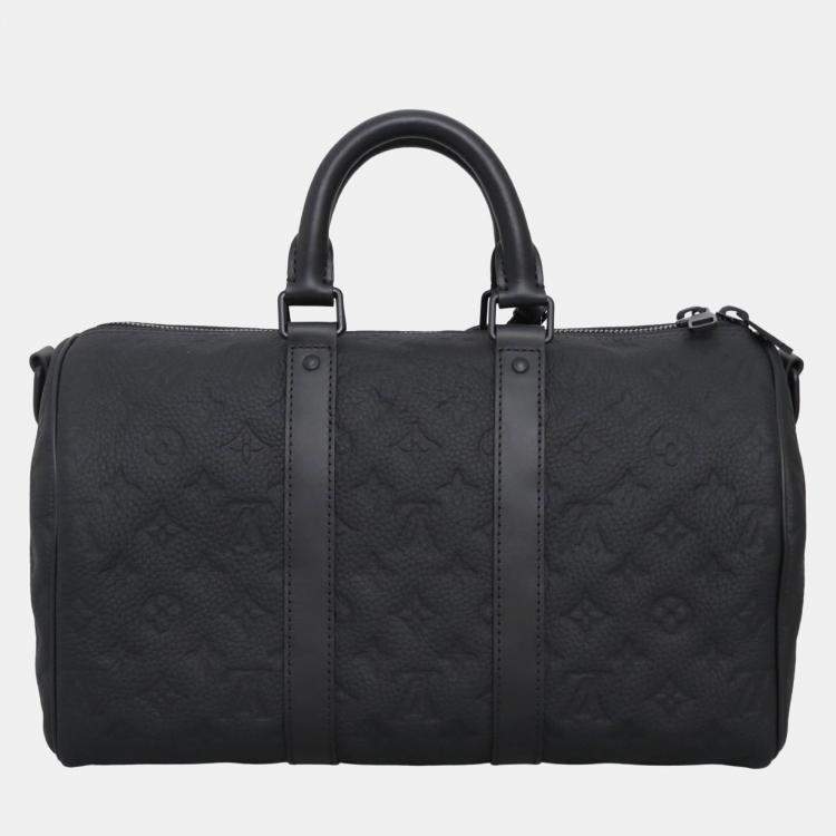 Pre Owned Louis Black Vuitton Monogram Taurillon Keepall Bandouliere 35 Bag