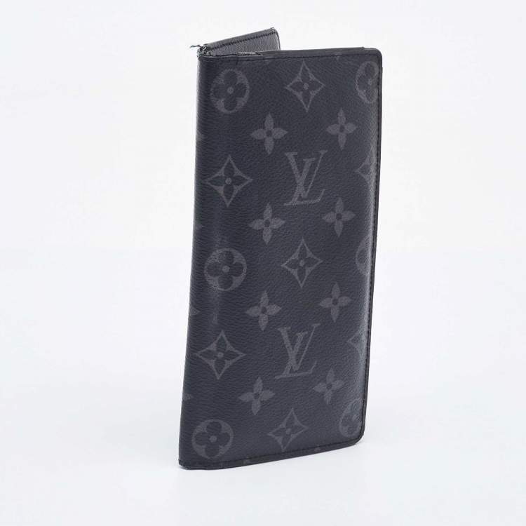 Pre Owned Louis Vuitton Monogram Eclipse Canvas Brazza Wallet