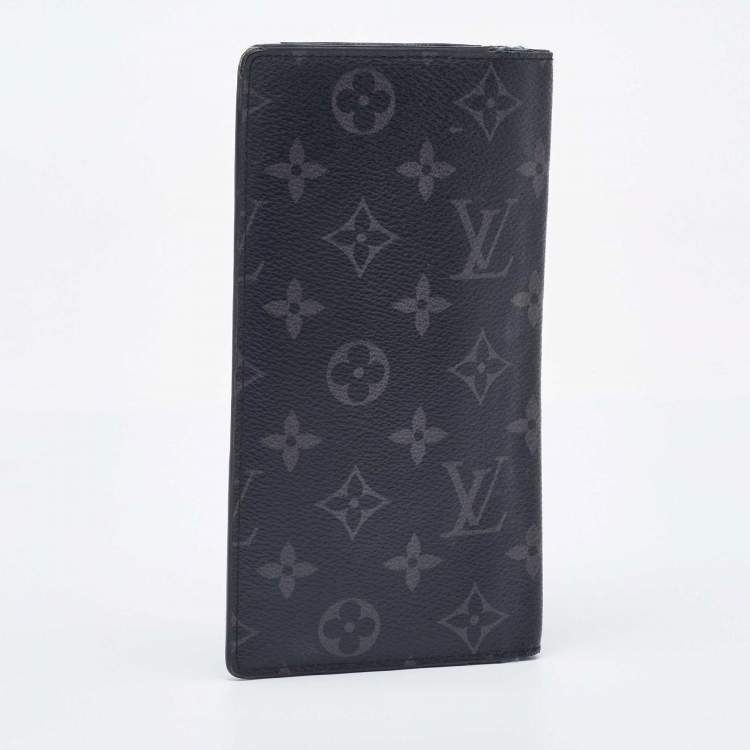 Pre Owned Louis Vuitton Monogram Eclipse Canvas Brazza Wallet