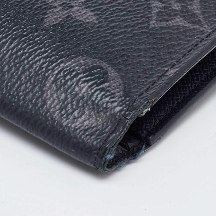 Pre Owned Louis Vuitton Monogram Eclipse Canvas Brazza Wallet