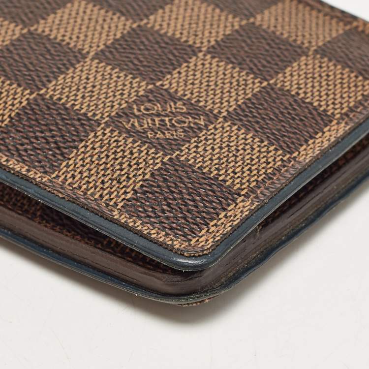 Pre Owned Louis Vuitton Blue Damier Ebene Multiple Wallet