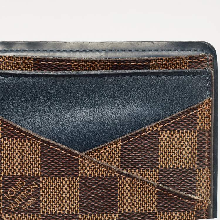 Pre Owned Louis Vuitton Blue Damier Ebene Multiple Wallet