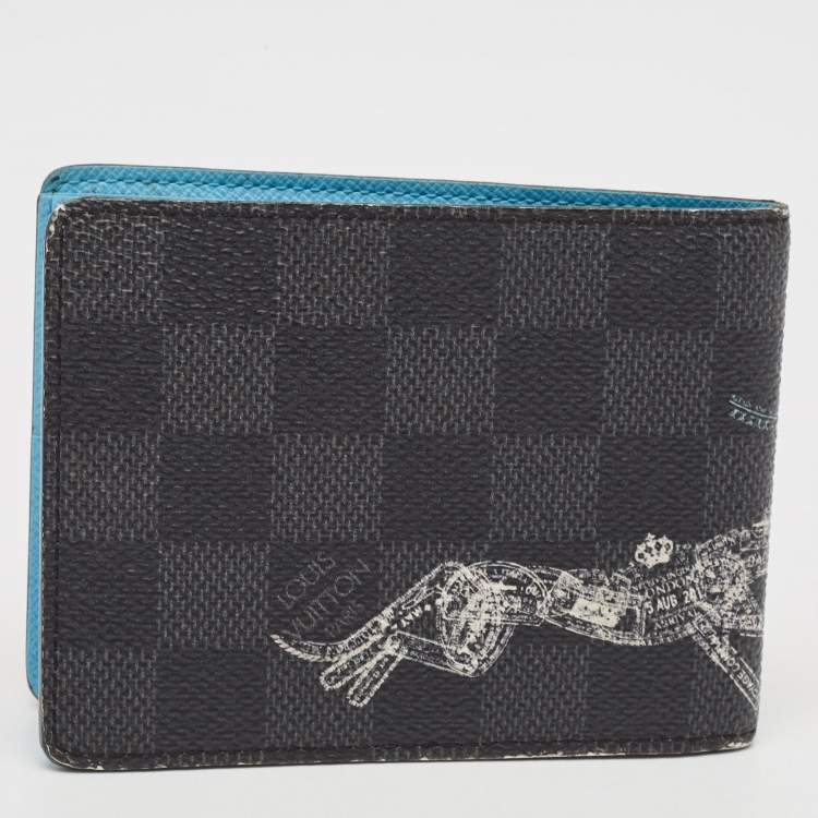 Pre Owned Louis Vuitton Damier Graphite Canvas Animal Slender Wallet
