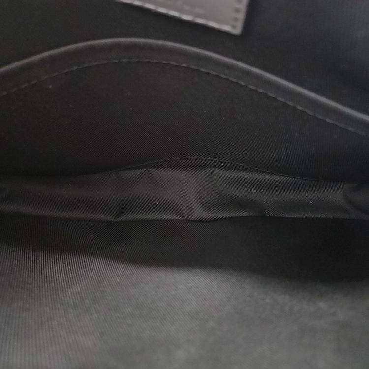 Pre Owned Louis Vuitton Grey Leather Shadow Duo Messenger Bag