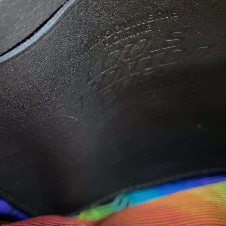Pre Owned Louis Vuitton Noir/Righe Rainbow Lambskin Asymmetrical Sling Bag