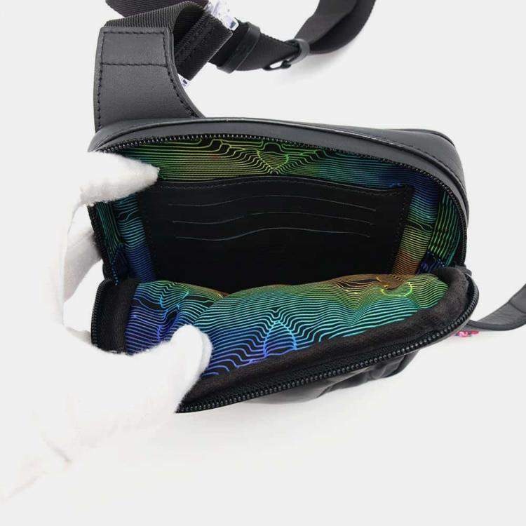 Pre Owned Louis Vuitton Noir/Righe Rainbow Lambskin Asymmetrical Sling Bag