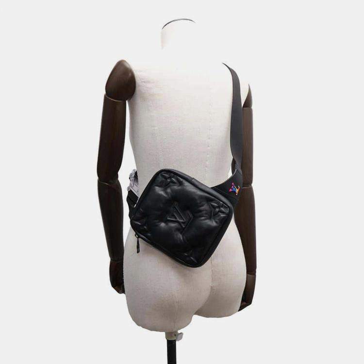 Pre Owned Louis Vuitton Noir/Righe Rainbow Lambskin Asymmetrical Sling Bag