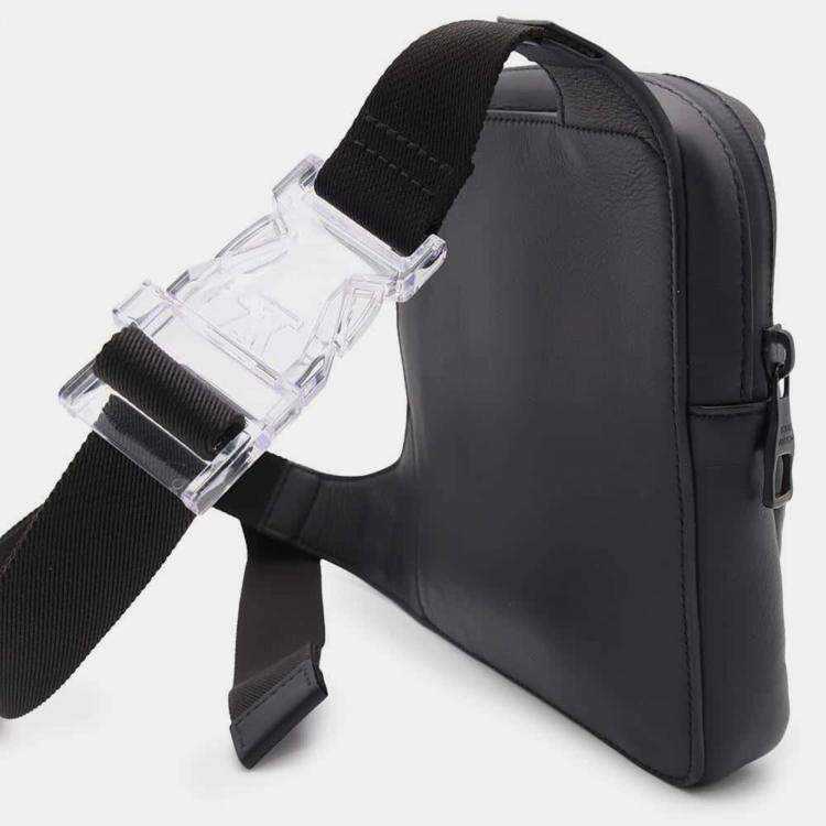 Pre Owned Louis Vuitton Noir/Righe Rainbow Lambskin Asymmetrical Sling Bag