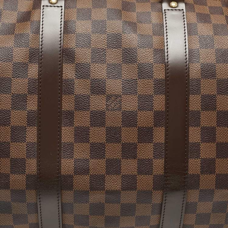 Pre Owned Louis Vuitton Damier Ebene Canvas Keepall Bandouliere 55 Bag