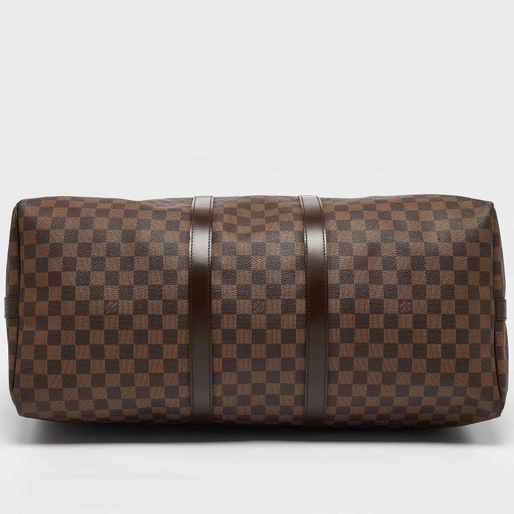 Pre Owned Louis Vuitton Damier Ebene Canvas Keepall Bandouliere 55 Bag
