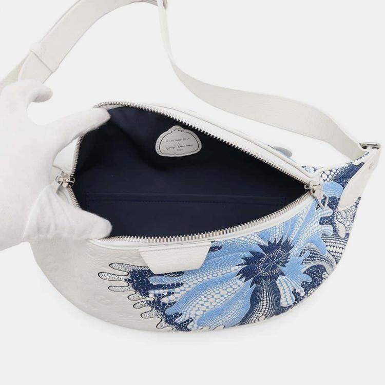Pre Owned  Louis Vuitton X Yayoi Kusama Blanc Taurillon Leather Maxi Bumbag