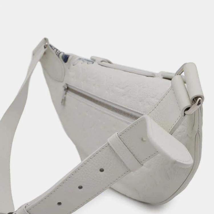 Pre Owned  Louis Vuitton X Yayoi Kusama Blanc Taurillon Leather Maxi Bumbag