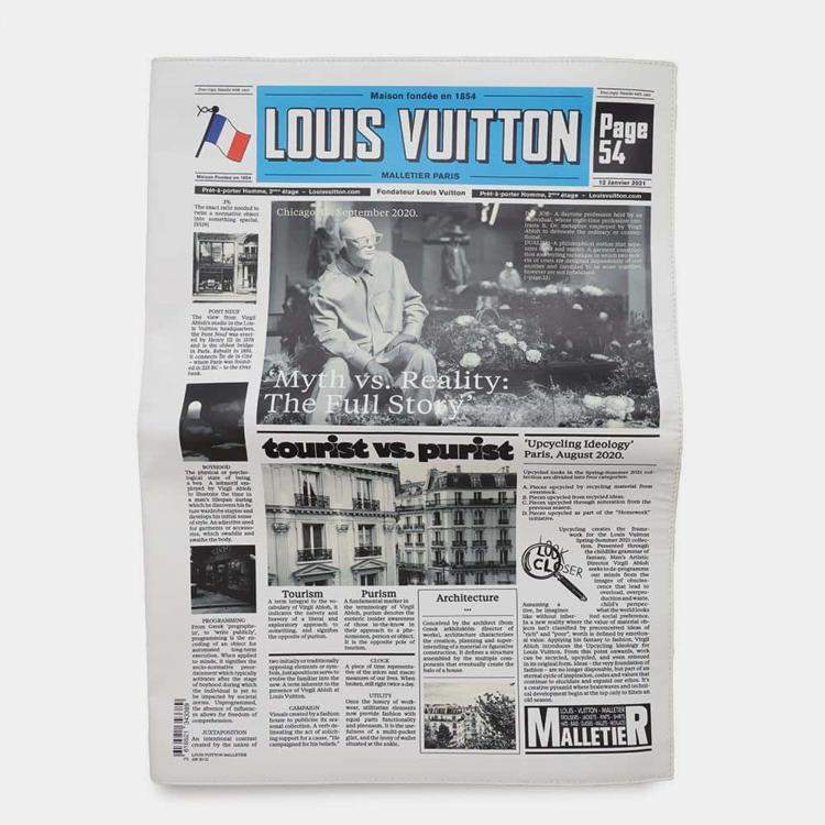 Pre Owned Louis Vuitton White Leather Newspaper Clutch 