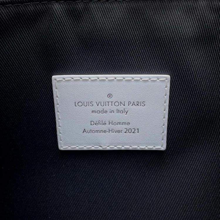 Pre Owned Louis Vuitton White Leather Newspaper Clutch 
