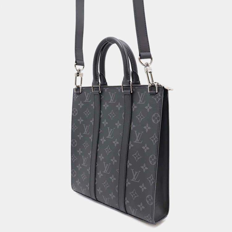 Pre Owned Louis Vuitton Noir Monogram Eclipse Sac Plat Bag