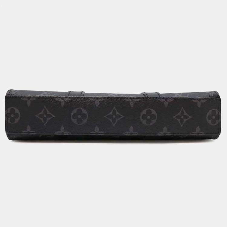 Pre Owned Louis Vuitton Noir Monogram Eclipse Sac Plat Bag