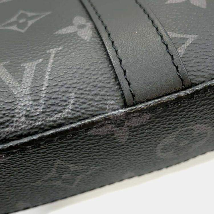 Pre Owned Louis Vuitton Noir Monogram Eclipse Sac Plat Bag