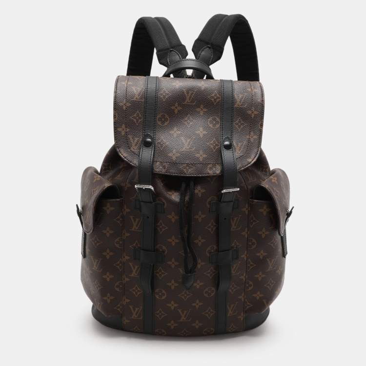 Pre Owned Louis Vuitton Monogram Macassar Canvas PM Christopher Backpack