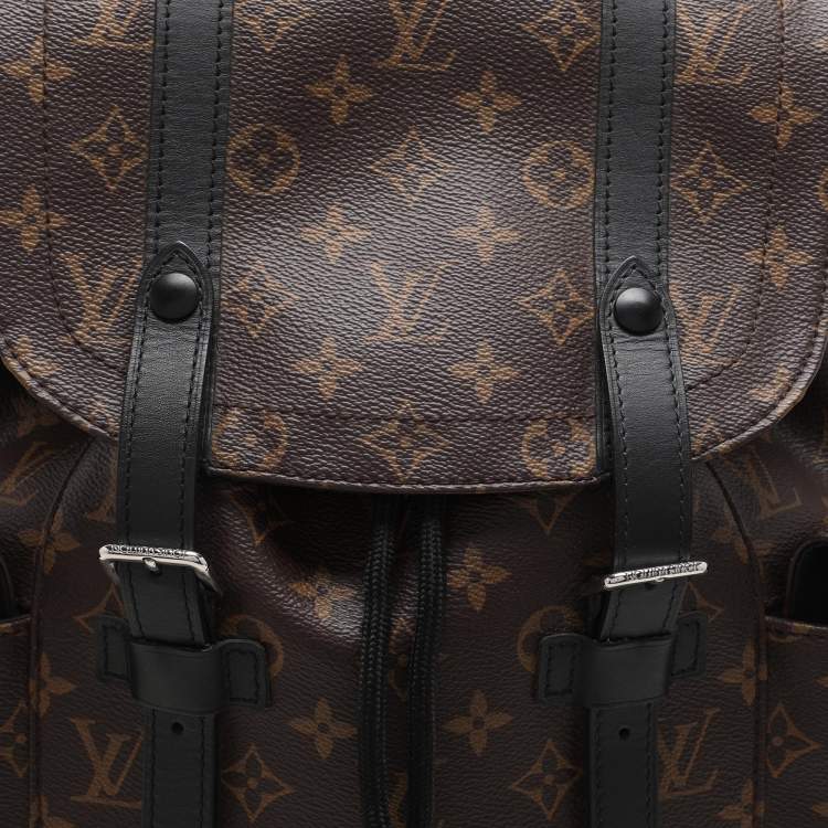 Pre Owned Louis Vuitton Monogram Macassar Canvas PM Christopher Backpack