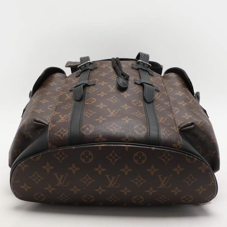 Pre Owned Louis Vuitton Monogram Macassar Canvas PM Christopher Backpack
