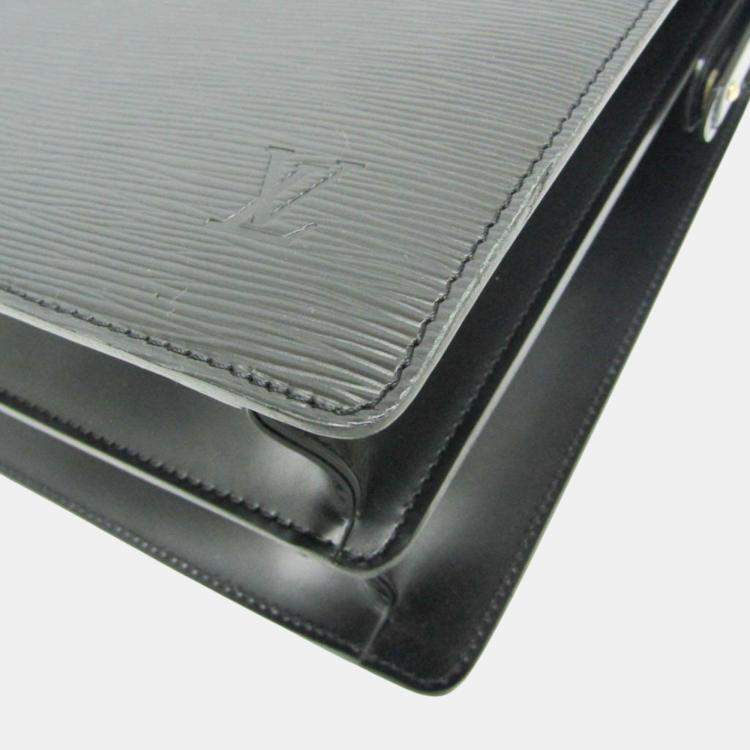 Pre Owned Louis Vuitton Black/Noir Epi Leather Serviette Fermoir Briefcase