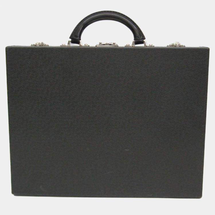 Pre Owned Louis Vuitton Black/Ardoise Taiga Leather Diplomat Attache Case