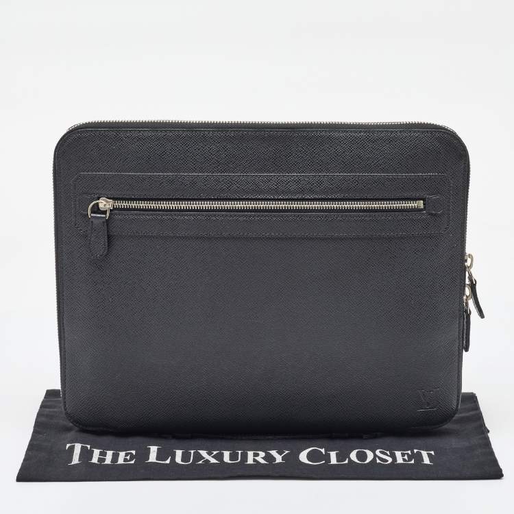 Pre Owned Louis Vuitton Ardoise Taiga Leather Vladimir Business Portfolio