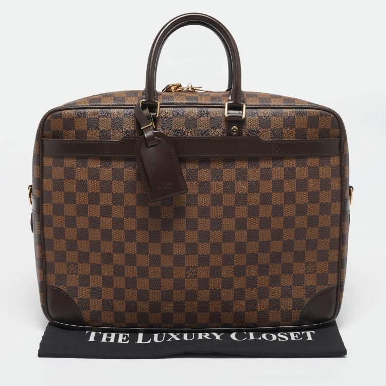 Pre Owned Louis Vuitton Damier Ebene Canvas Porte Documents Voyage Briefcase GM Bag