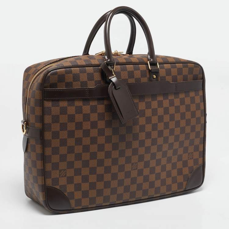 Pre Owned Louis Vuitton Damier Ebene Canvas Porte Documents Voyage Briefcase GM Bag