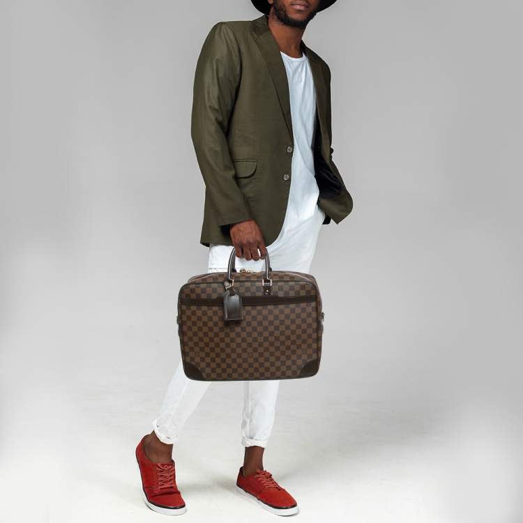Pre Owned Louis Vuitton Damier Ebene Canvas Porte Documents Voyage Briefcase GM Bag