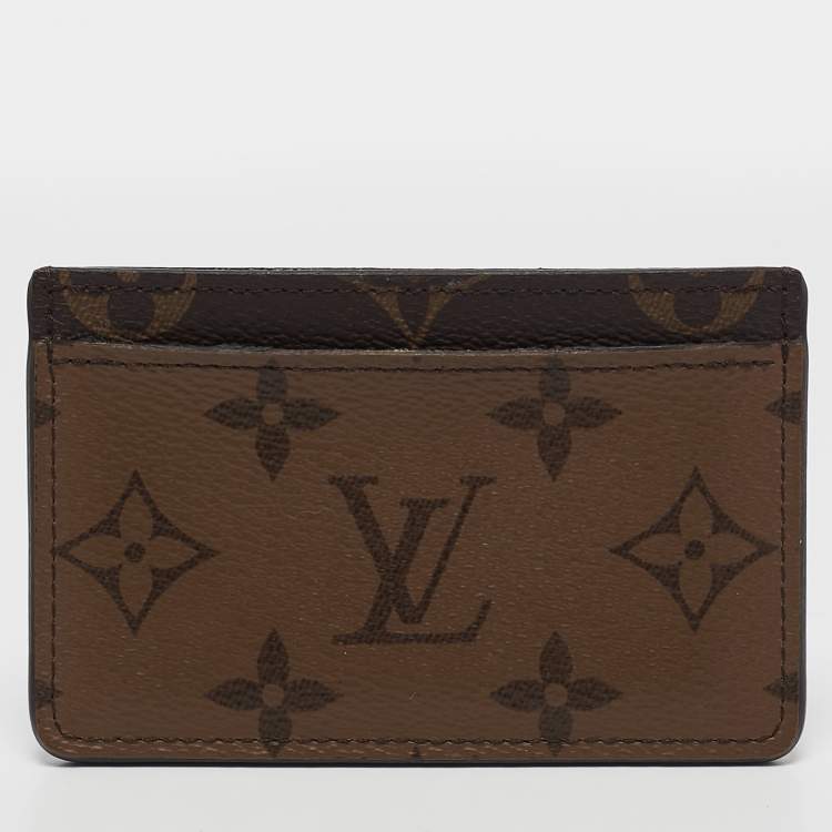 Pre Owned Louis Vuitton Monogram Reverse Canvas Card Holder