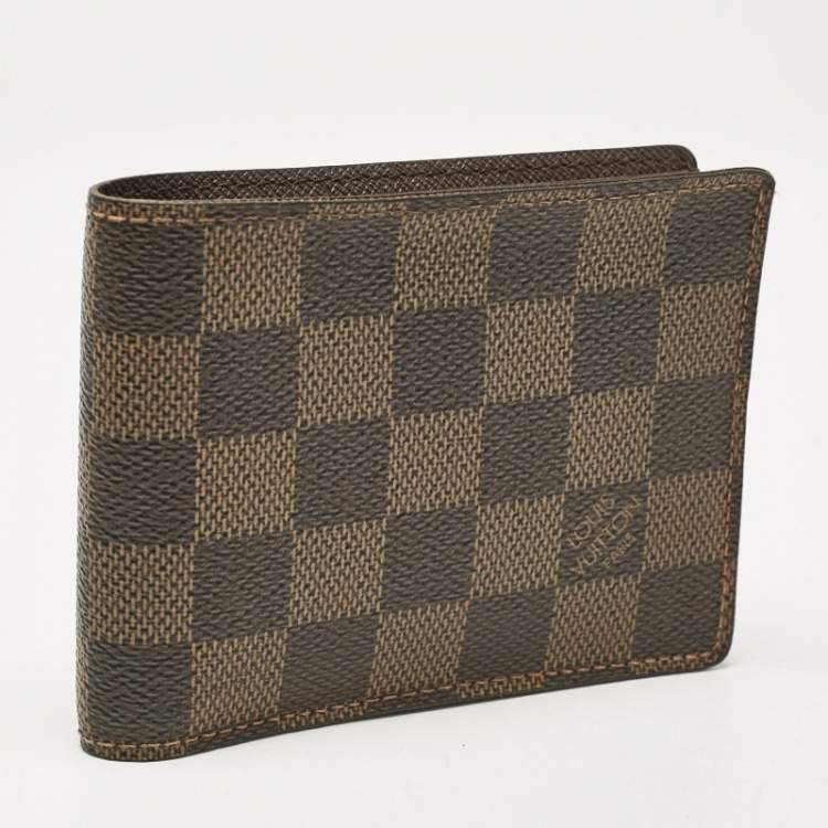 Pre Owned Louis Vuitton Daimer Ebene Canvas Multiple Wallet