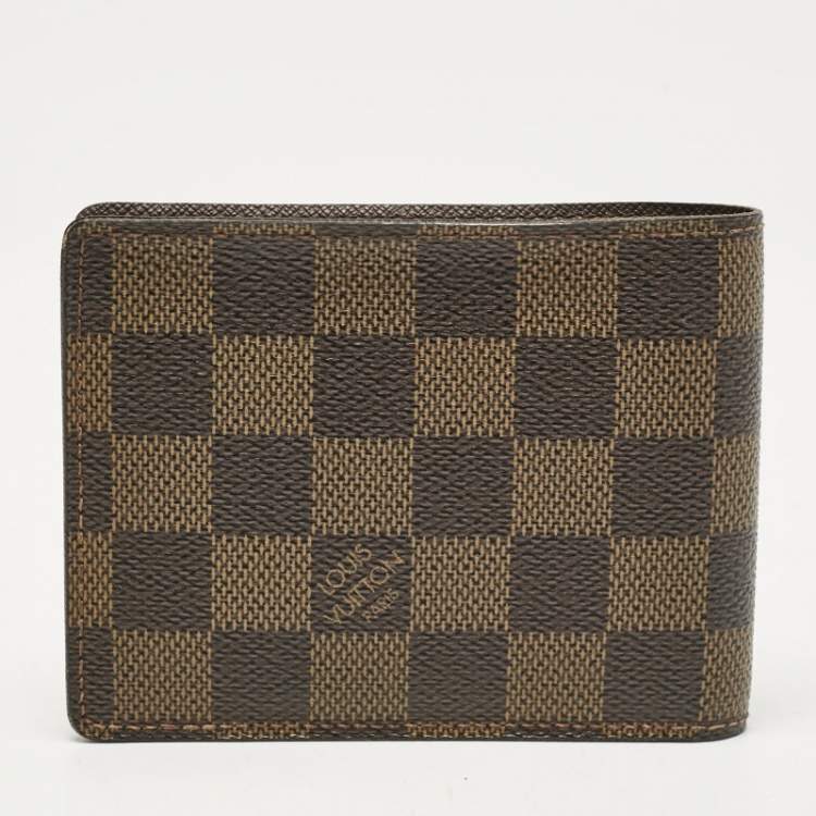 Pre Owned Louis Vuitton Daimer Ebene Canvas Multiple Wallet