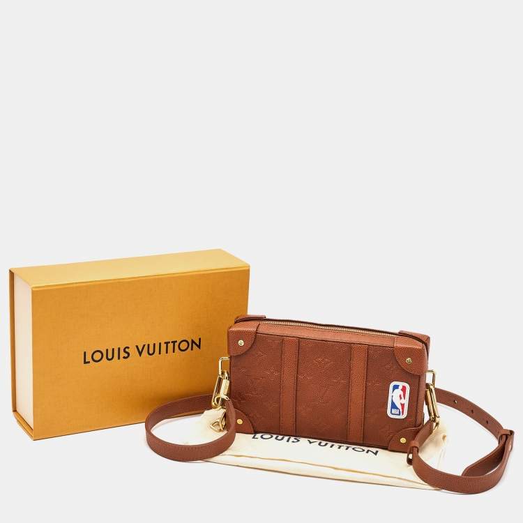Pre Owned Louis Vuitton x NBA Brown Monogram Ball Grain Leather Soft Trunk Wallet