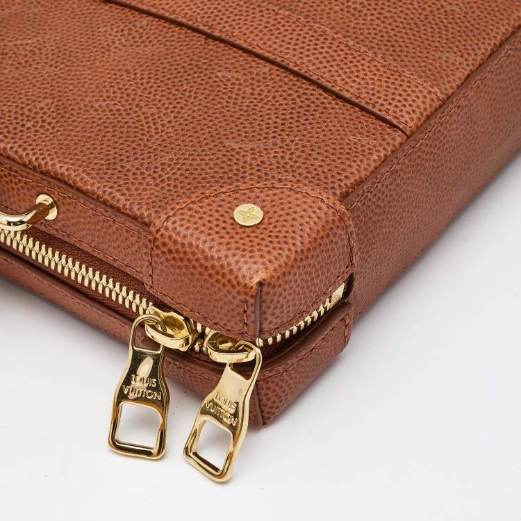 Pre Owned Louis Vuitton x NBA Brown Monogram Ball Grain Leather Soft Trunk Wallet