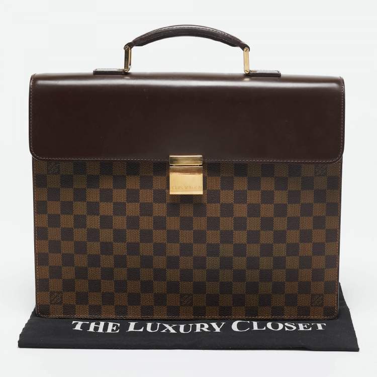 Pre Owned Louis Vuitton Damier Ebene Canvas Altona Briefcase GM